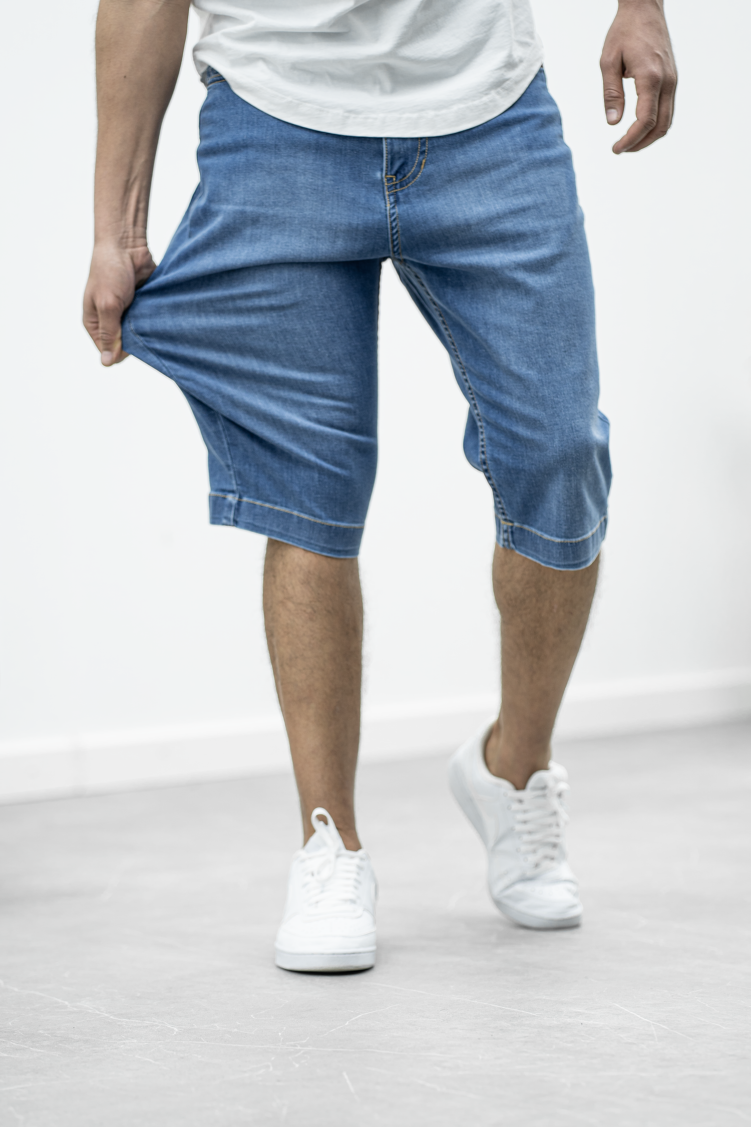 Bermuda long jeans Nil - Stone