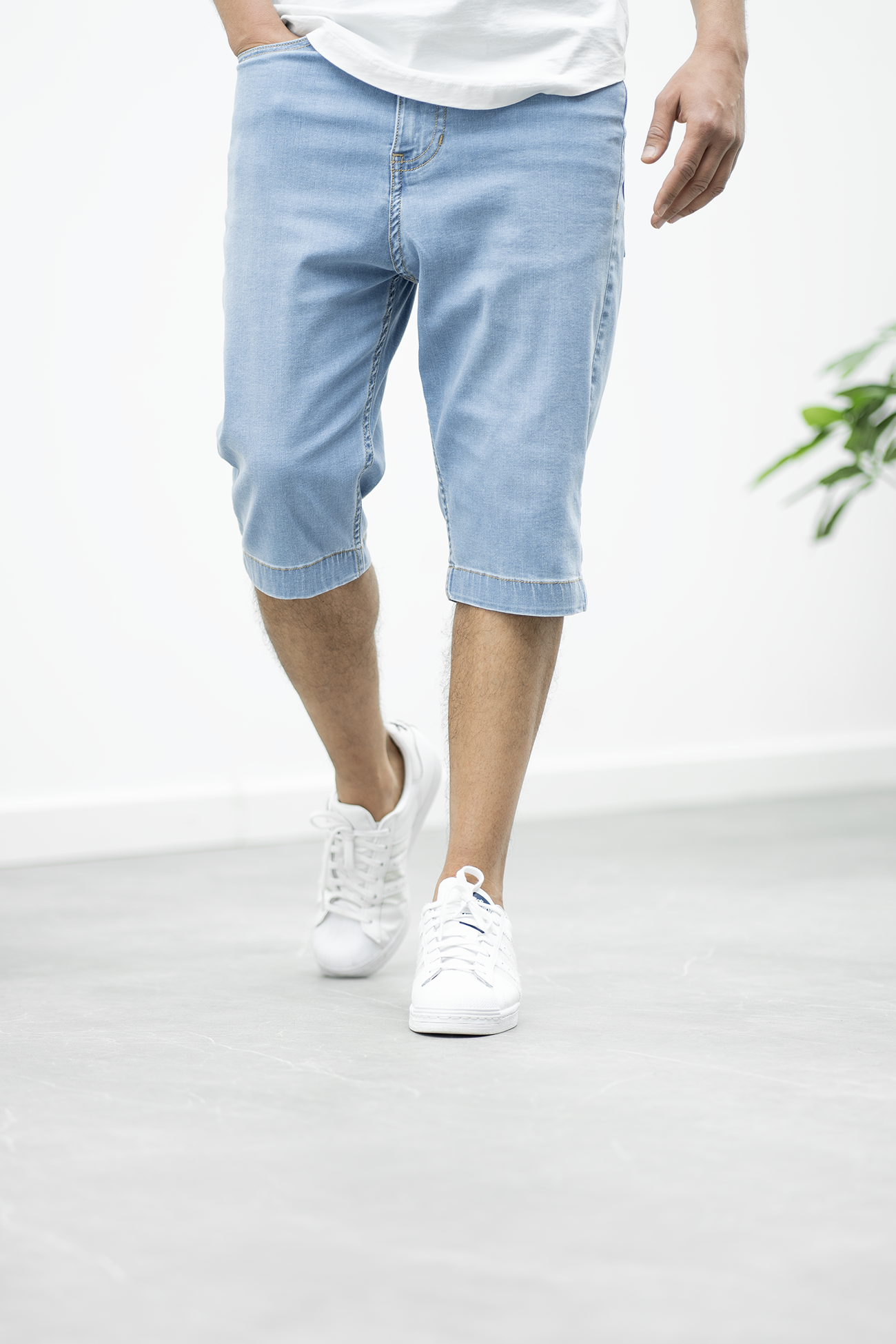 NIL – Bermuda Long Denim - bleach
