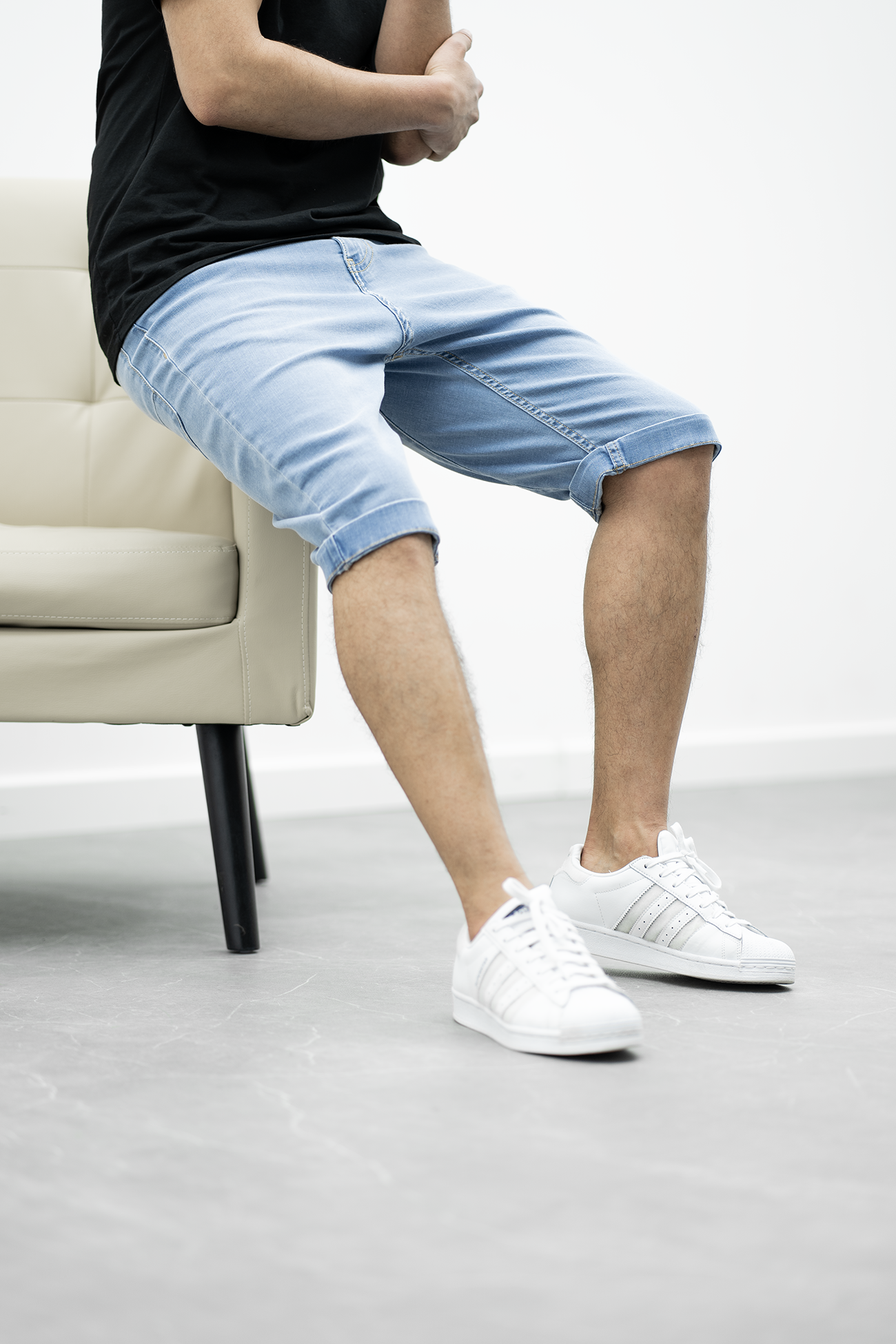 NIL – Bermuda Long Denim - bleach