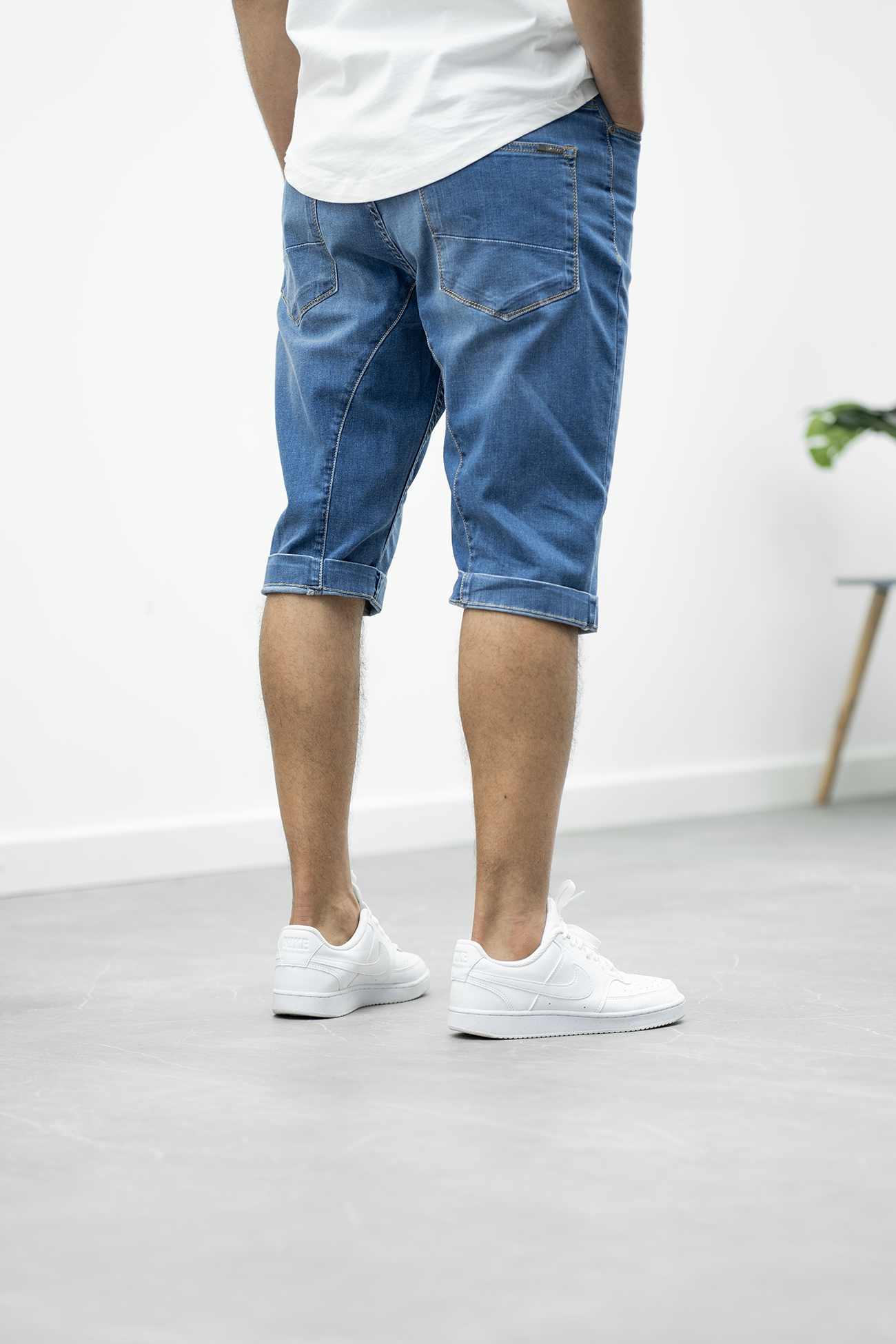 Bermuda long jeans Nil - stone