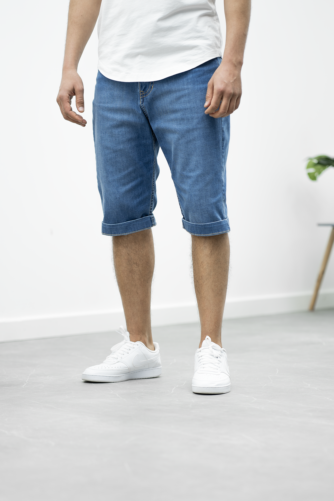 Bermuda long jeans Nil - stone