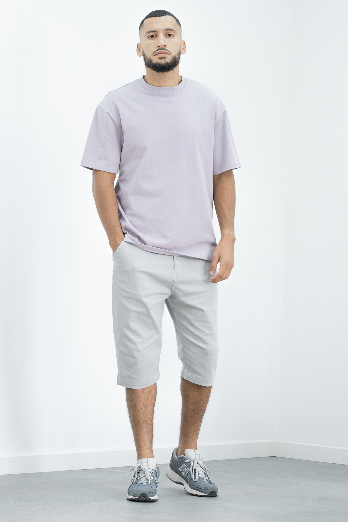 CHEVY - Bermuda long - Gris clair