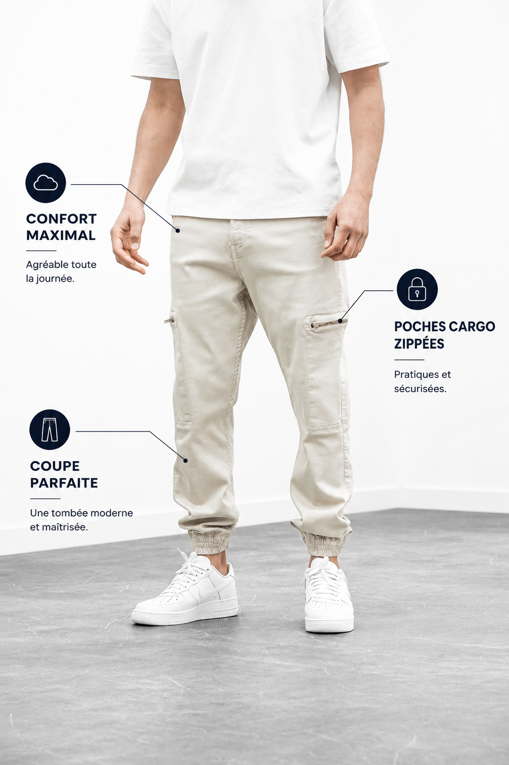 EZON – Jogpant Cargo - crème