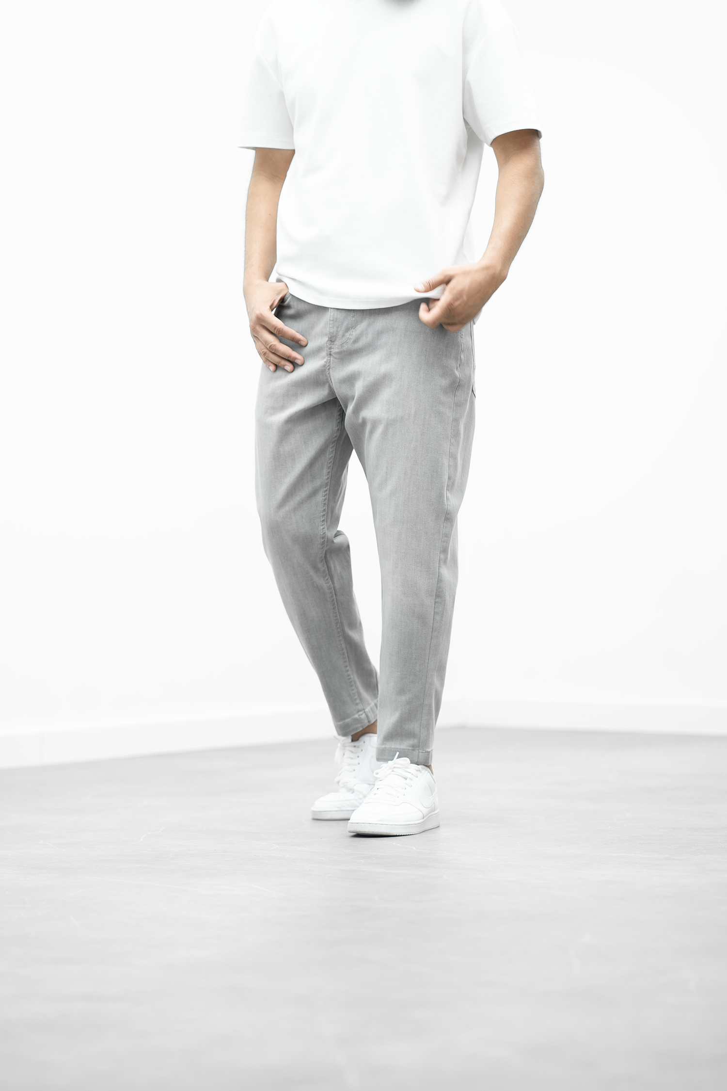 Pantalon 7/8ème jeans gris dori