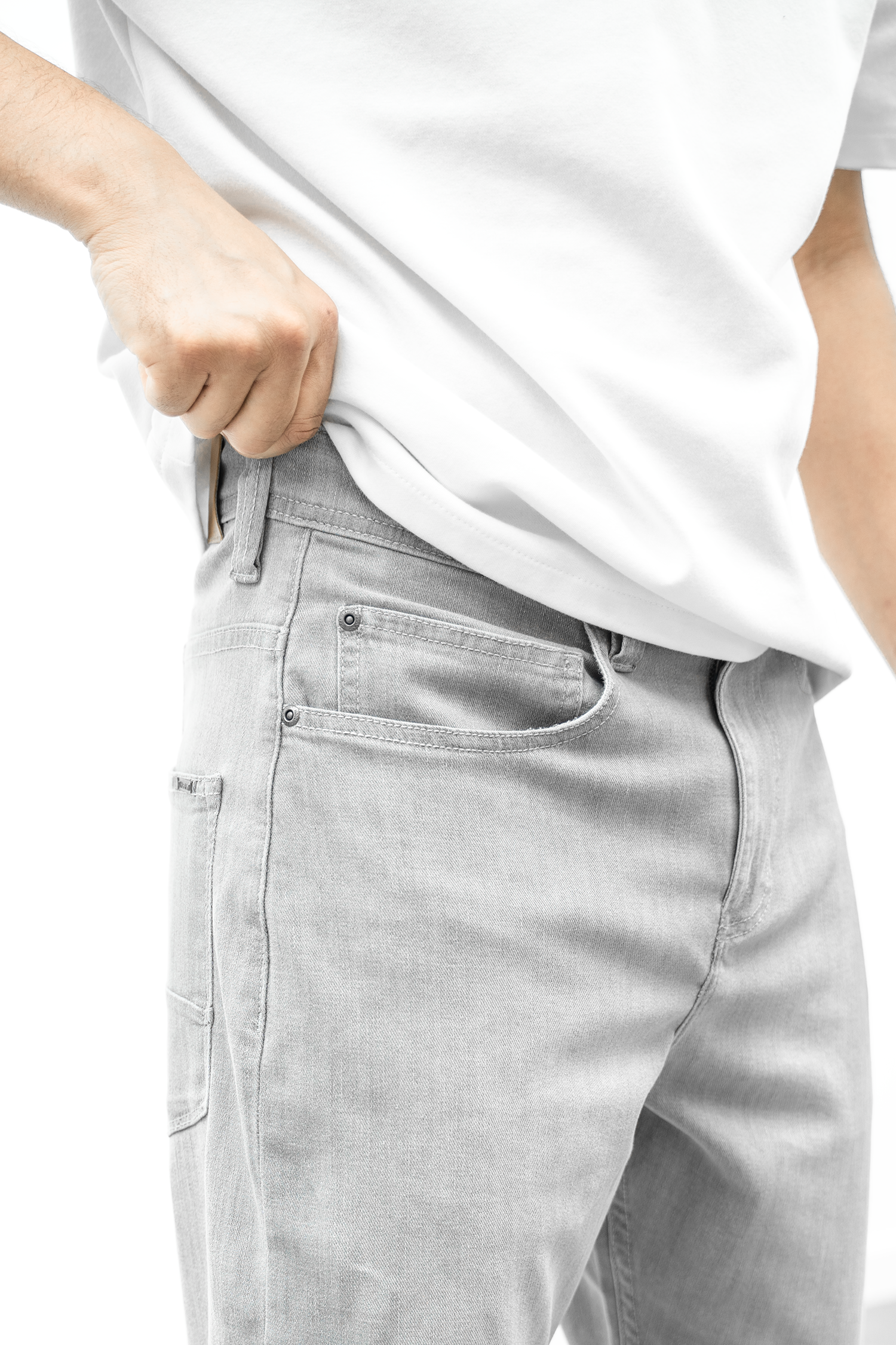 Pantalon 7/8ème jeans gris dori
