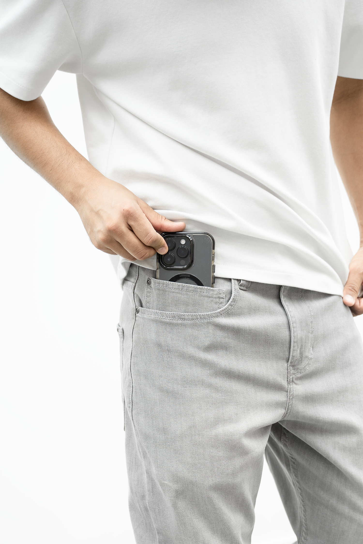 Pantalon 7/8ème jeans gris dori