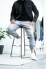 PANTALON HOMME JOGPANT JEANS GRIS CONFORT
