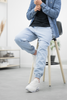 PANTALON HOMME JOGPANT JEANS BLEU BLEACH