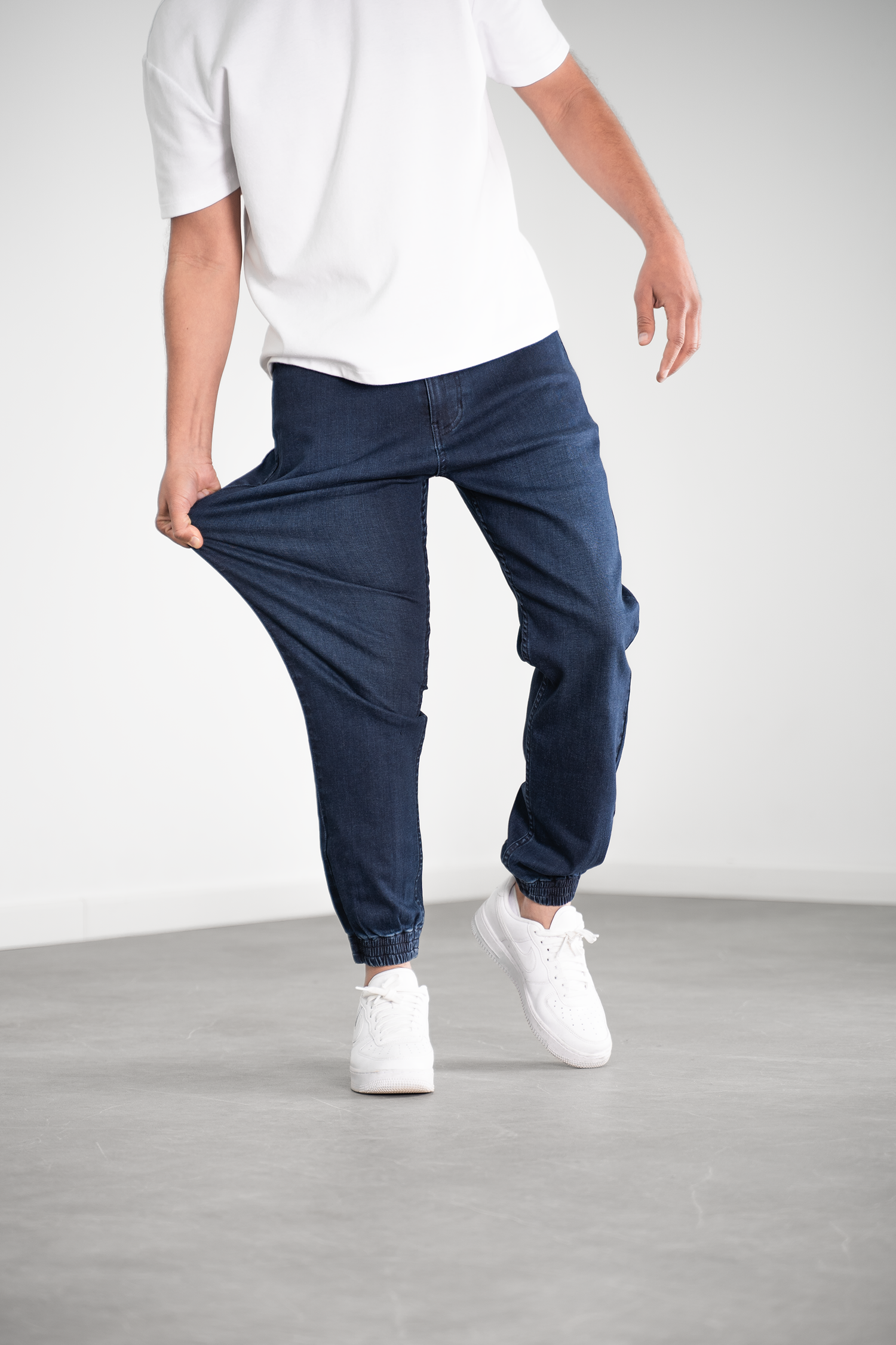 Pantalon jogpant jeans stone bleu