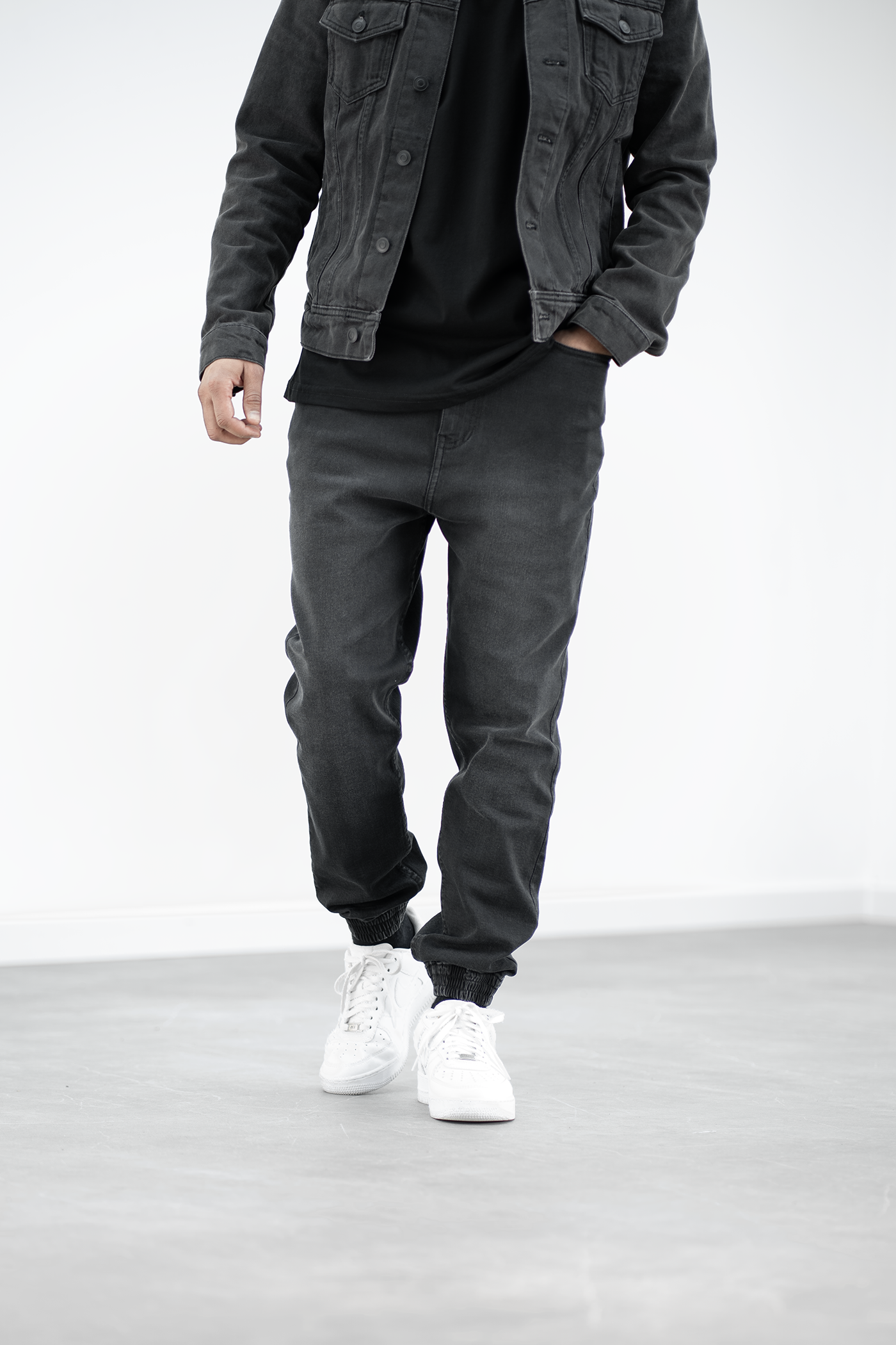 Pantalon jogpant jeans stone Dark