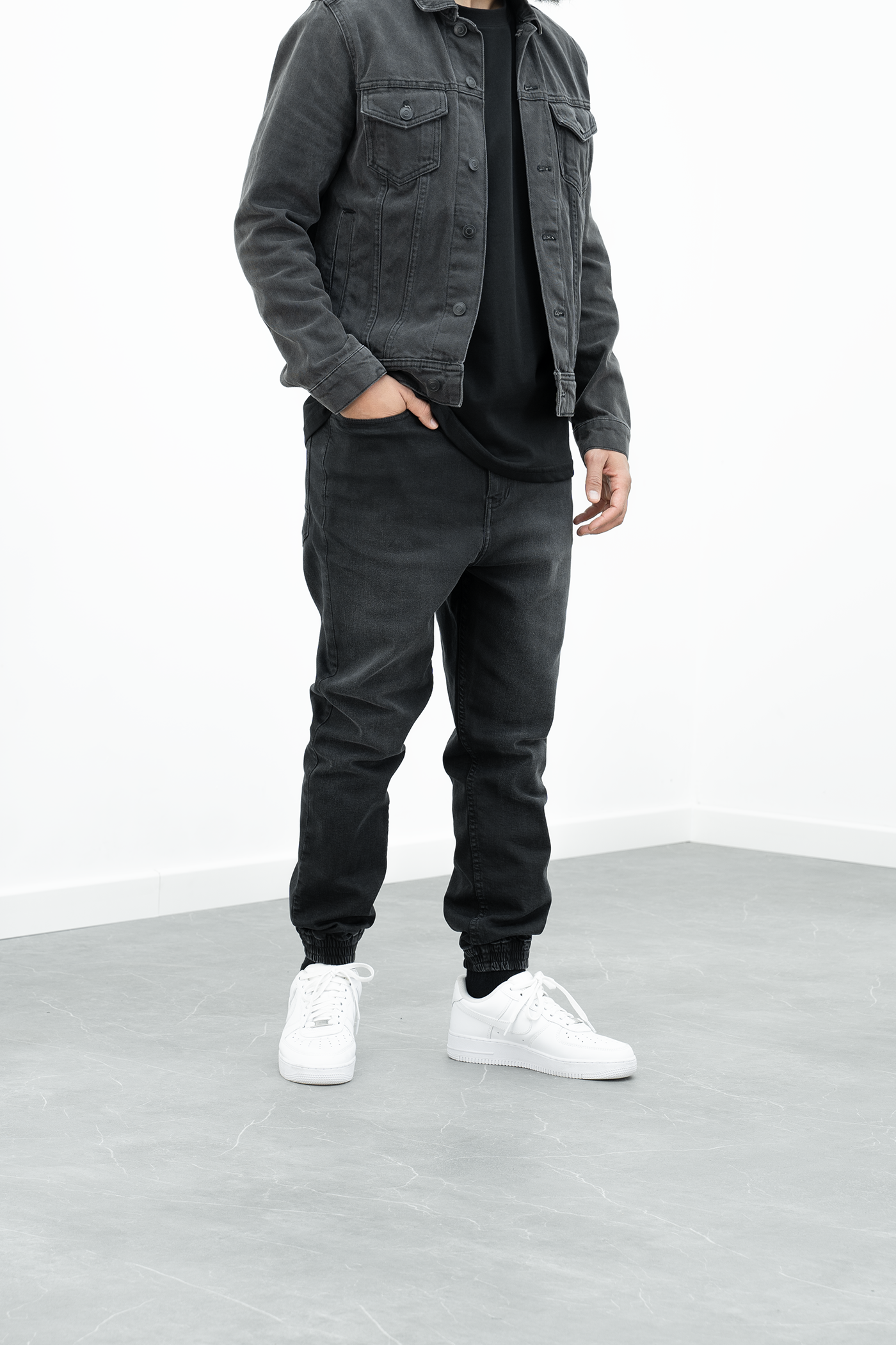 Pantalon jogpant jeans stone Dark