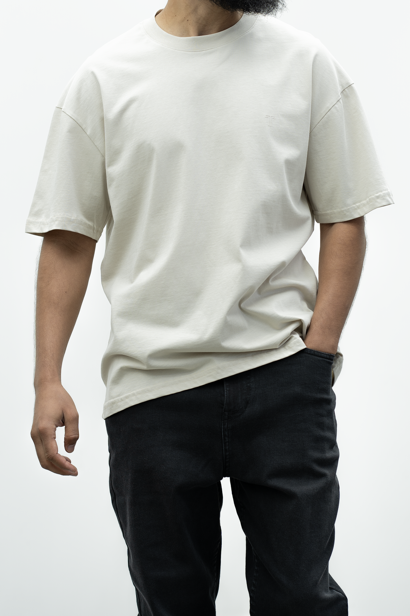 T-shirt oversize - crème