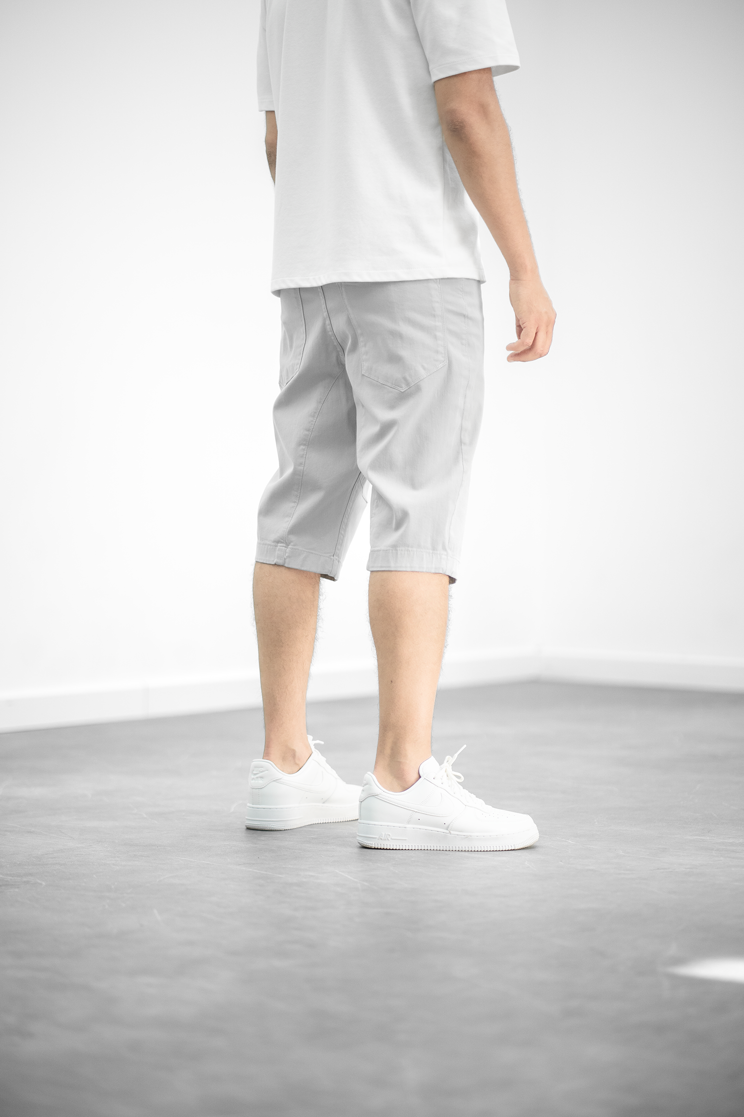 Bermuda long confort - gris clair