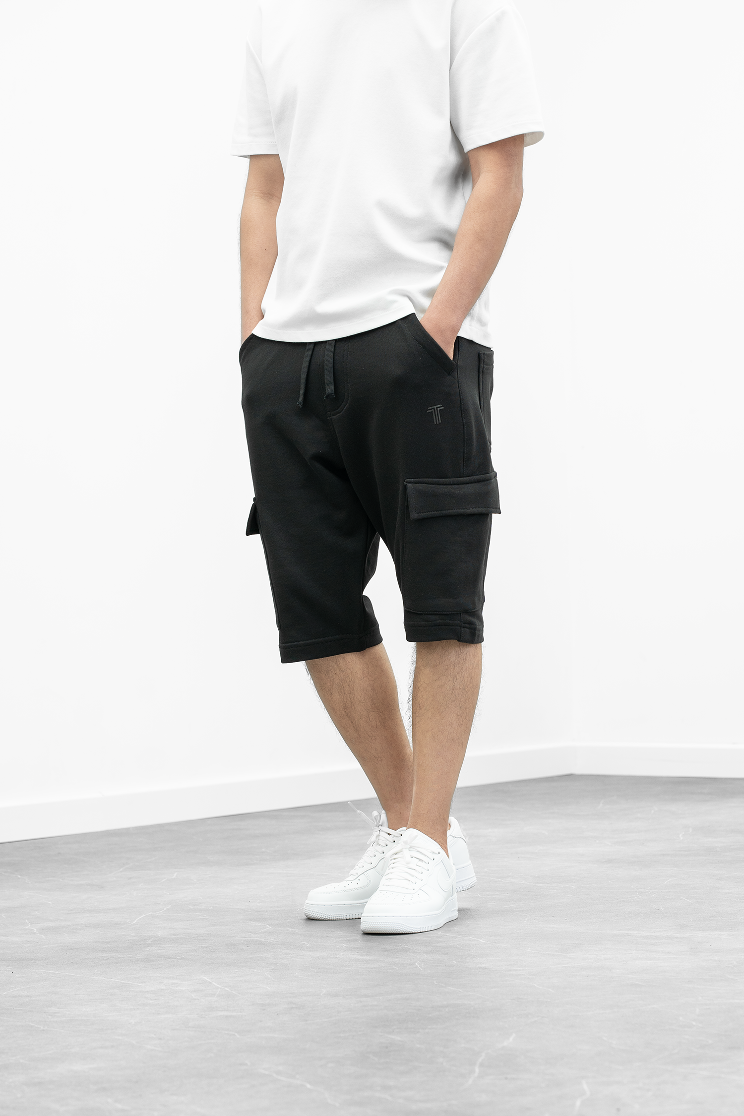 COZY - Bermuda Cargo Molletoné - Noir