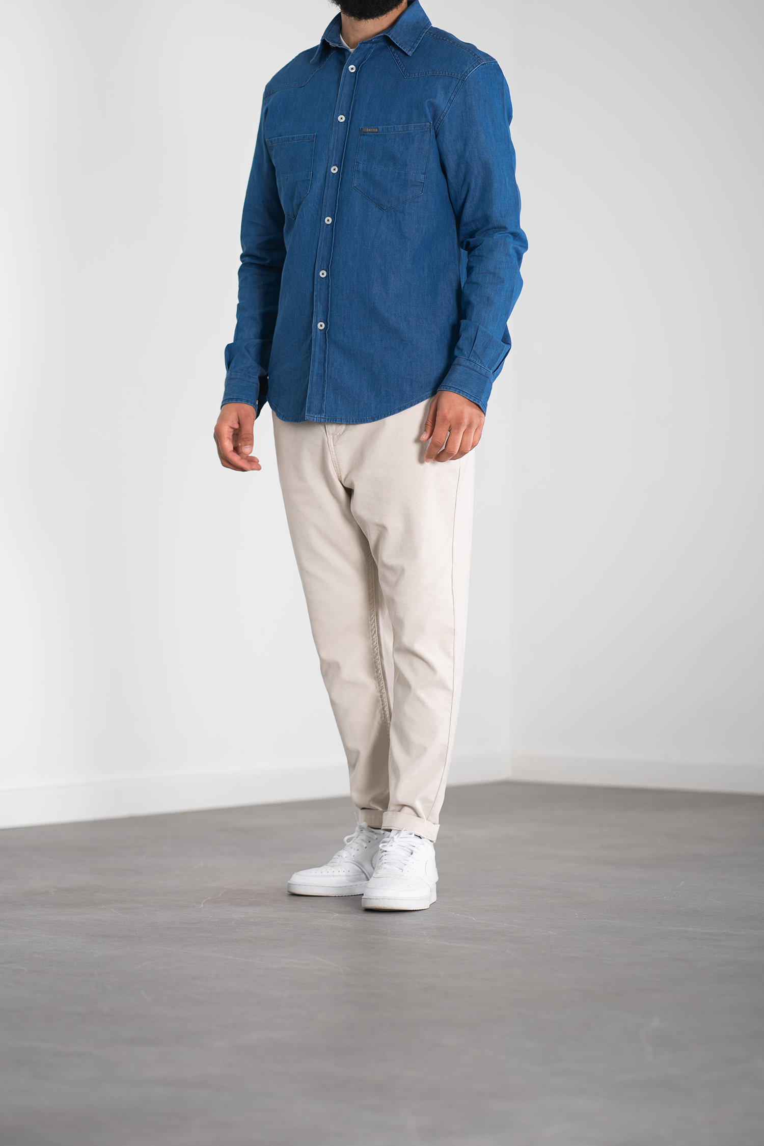 Pantalon homme piqué à pinces - crème