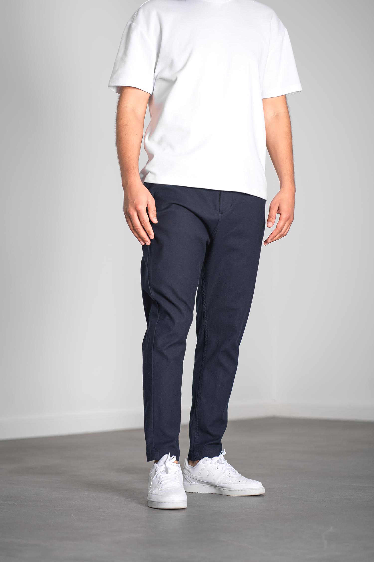 Pantalon homme piqué à pinces - marine
