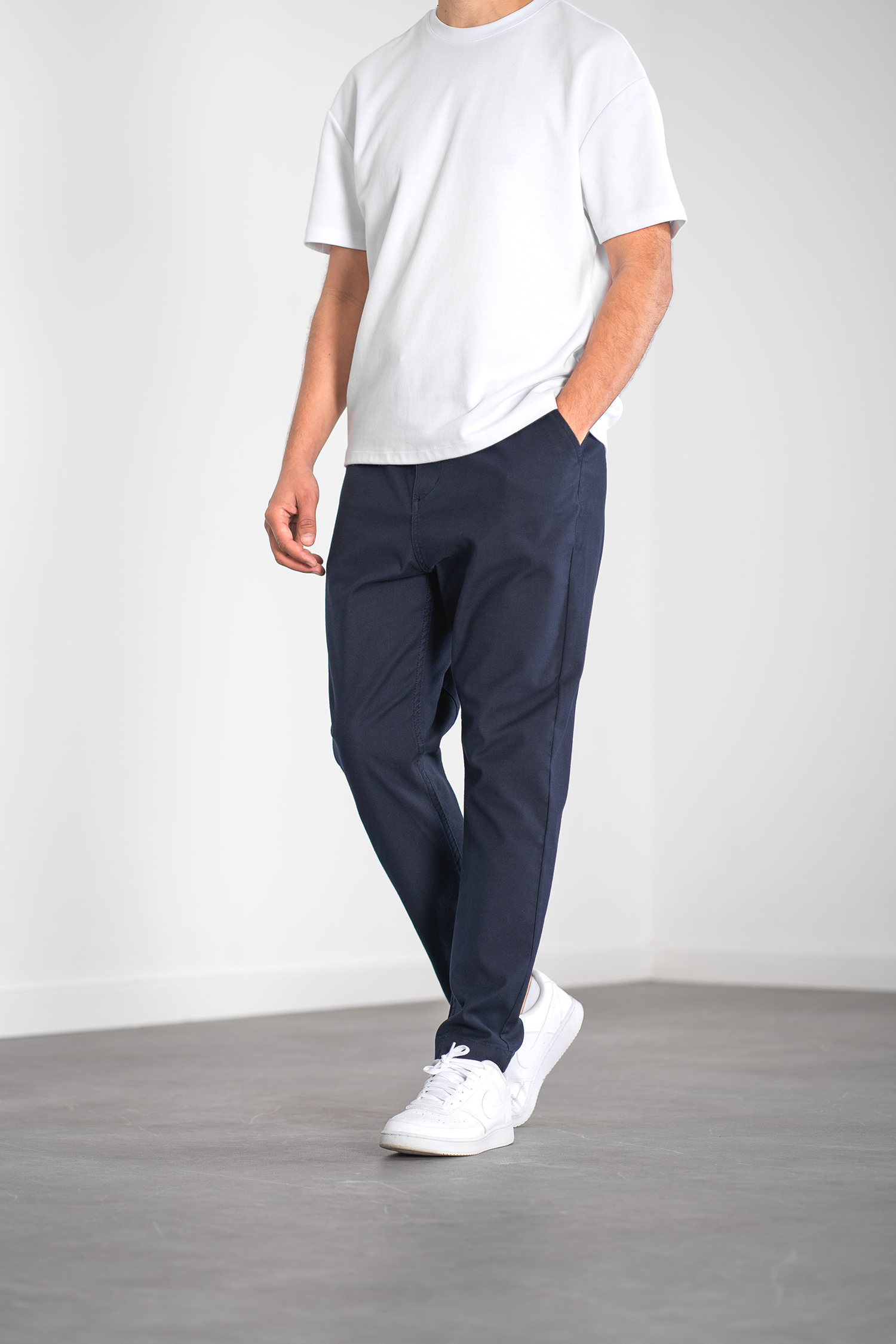 Pantalon homme piqué à pinces - marine
