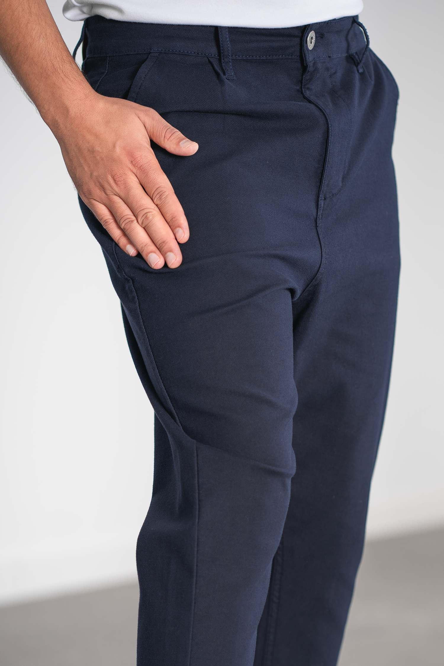 Pantalon homme piqué à pinces - marine