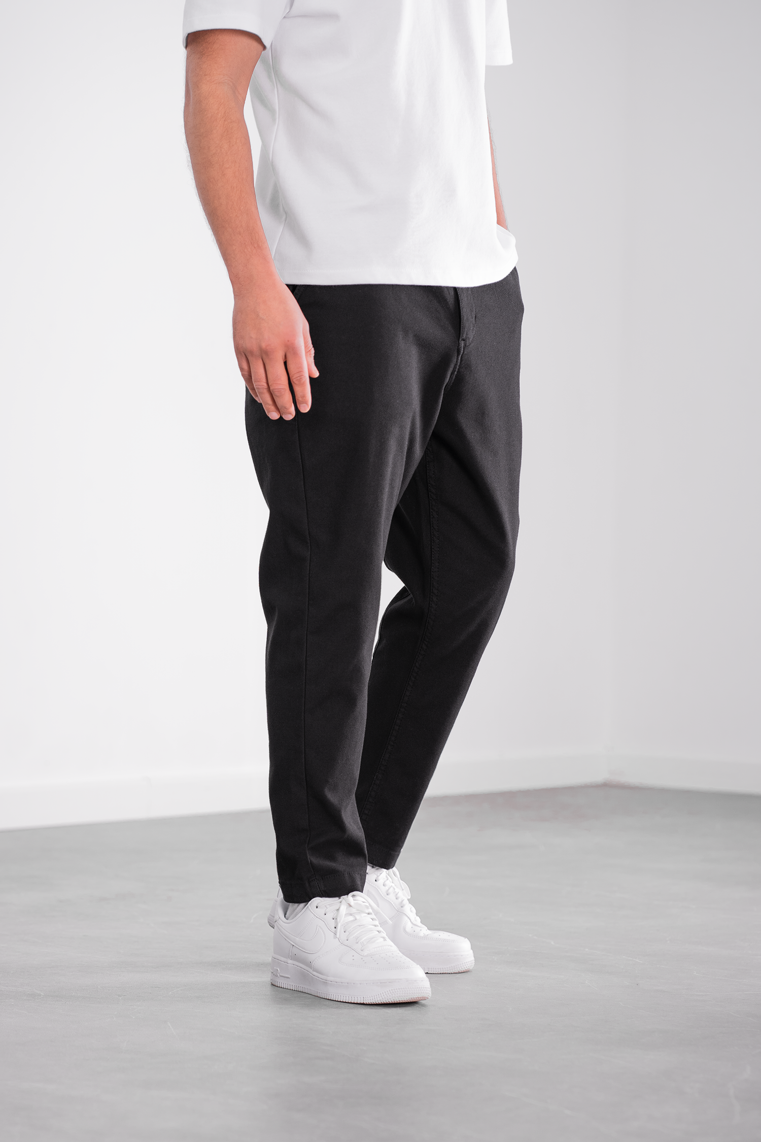 PINCE – Pantalon Piqué - noir