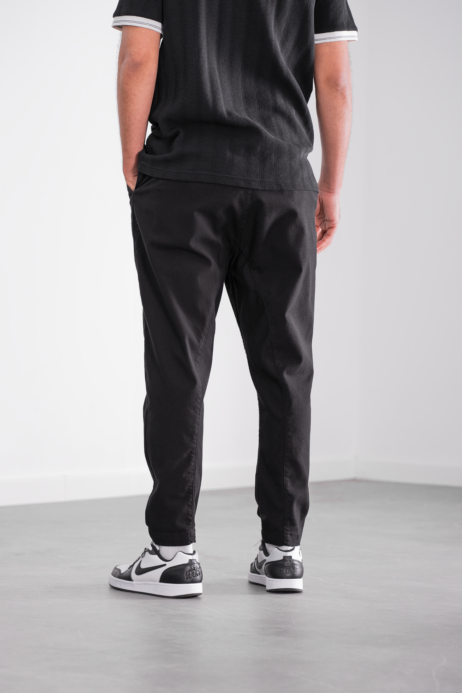 PINCE – Pantalon Piqué - noir