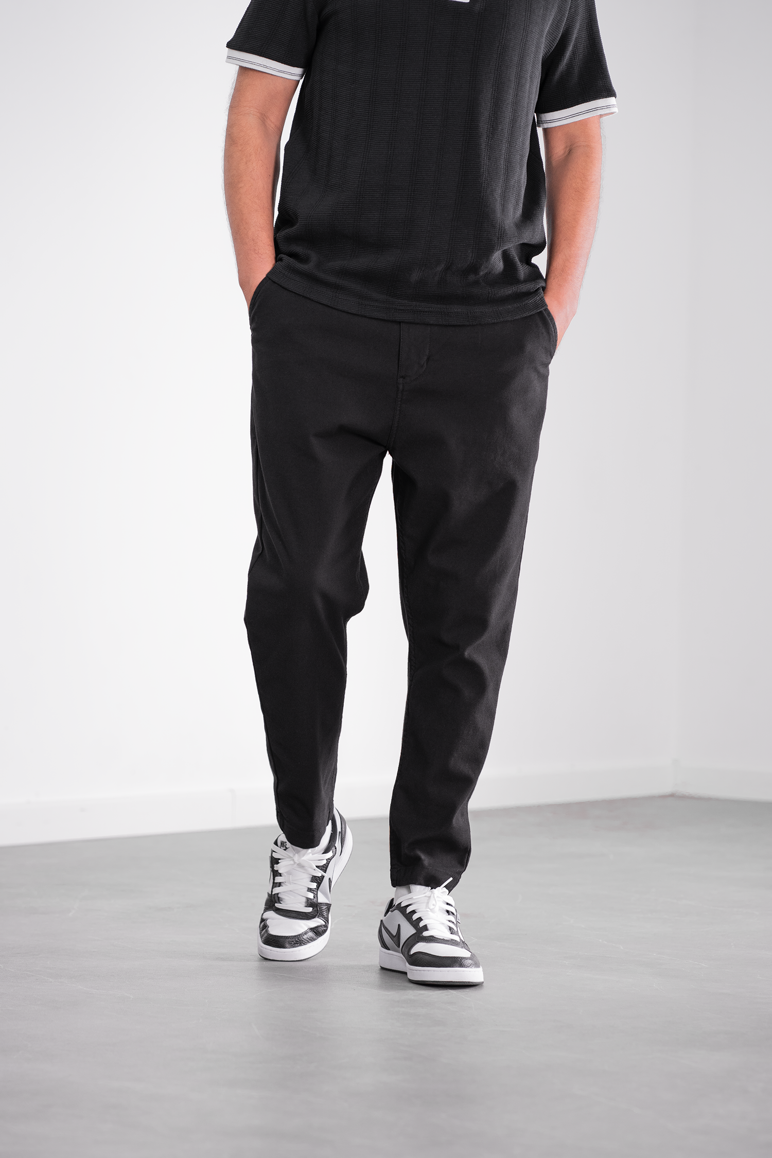 PINCE – Pantalon Piqué - noir