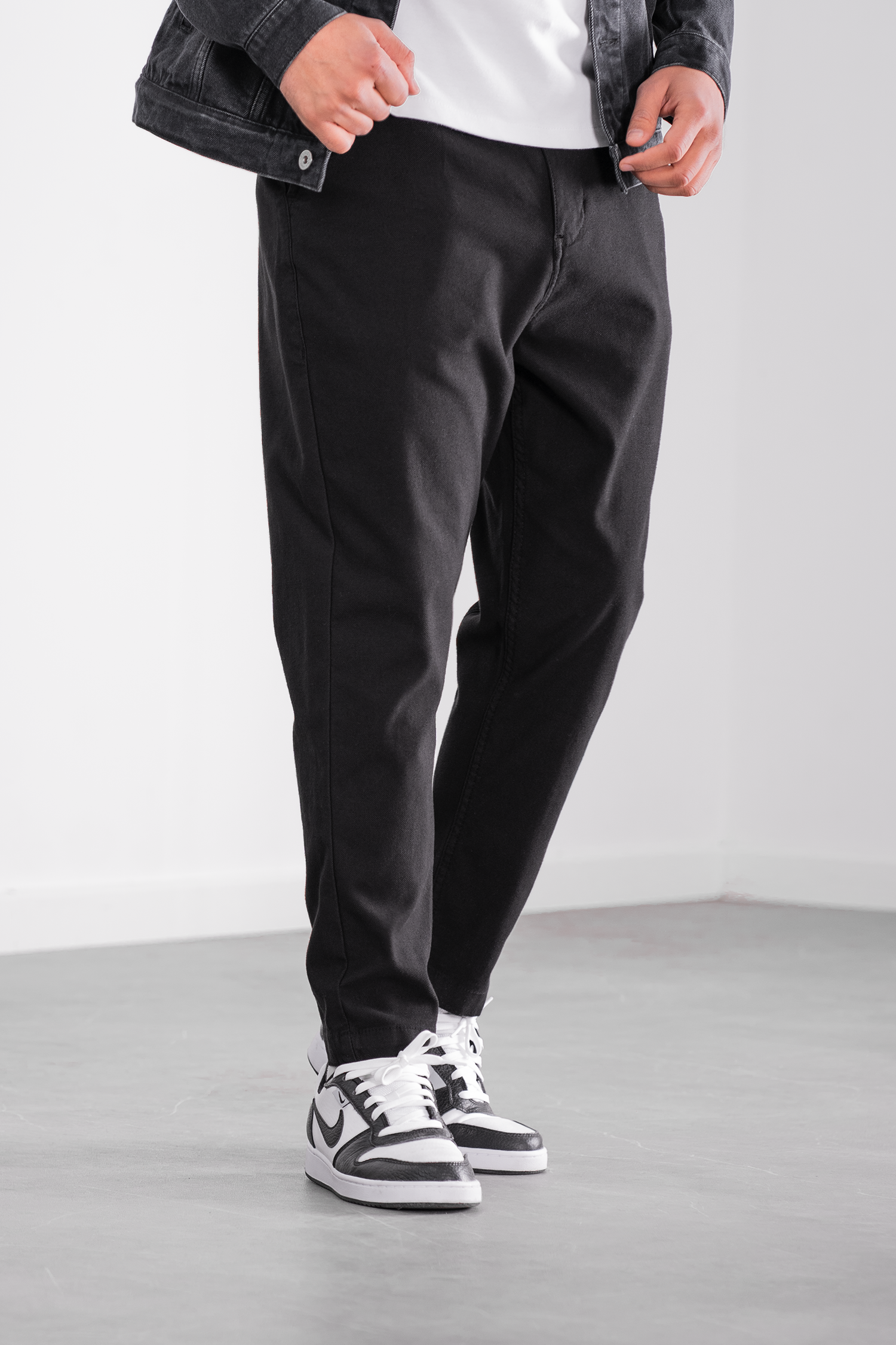 PINCE – Pantalon Piqué - noir