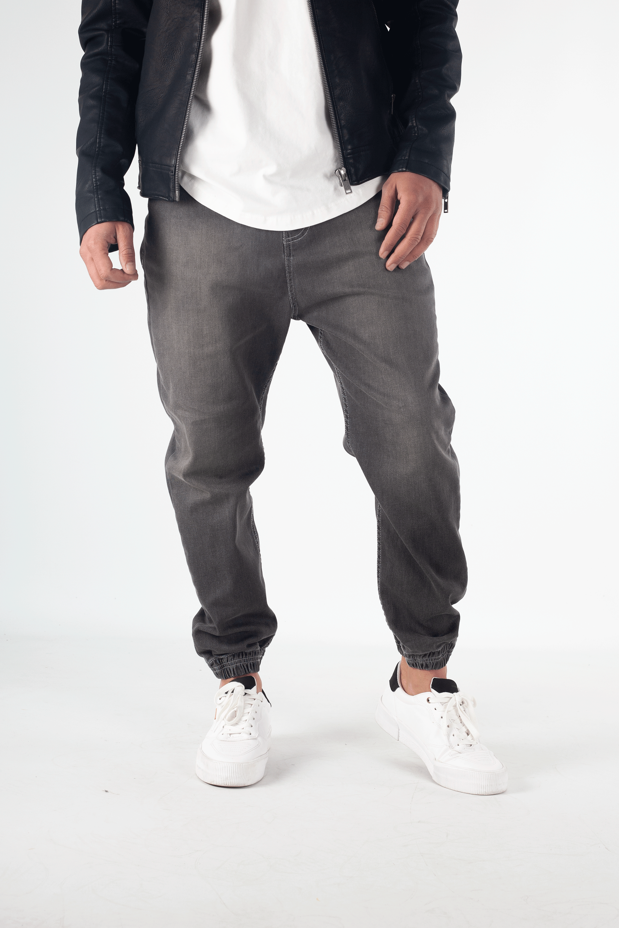 PANTALON HOMME JOGPANT JEANS GRIS STONE - Timssan