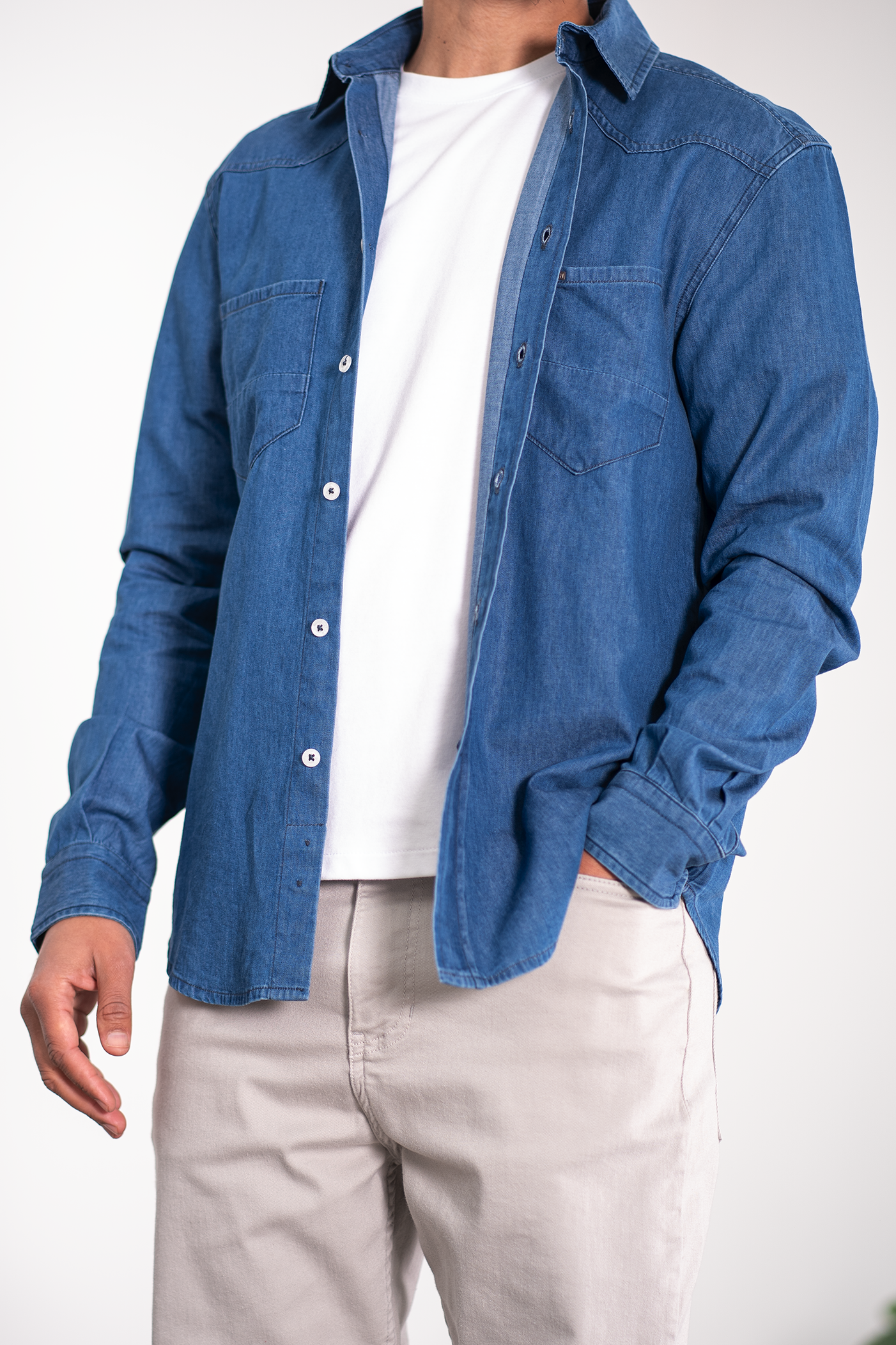 Chemise denim - stone