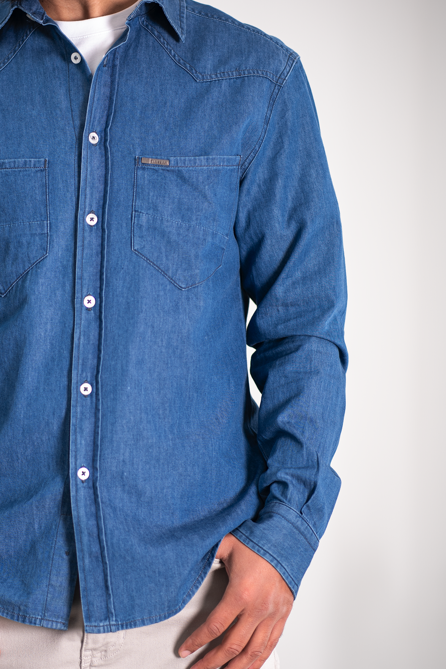 Chemise denim - stone