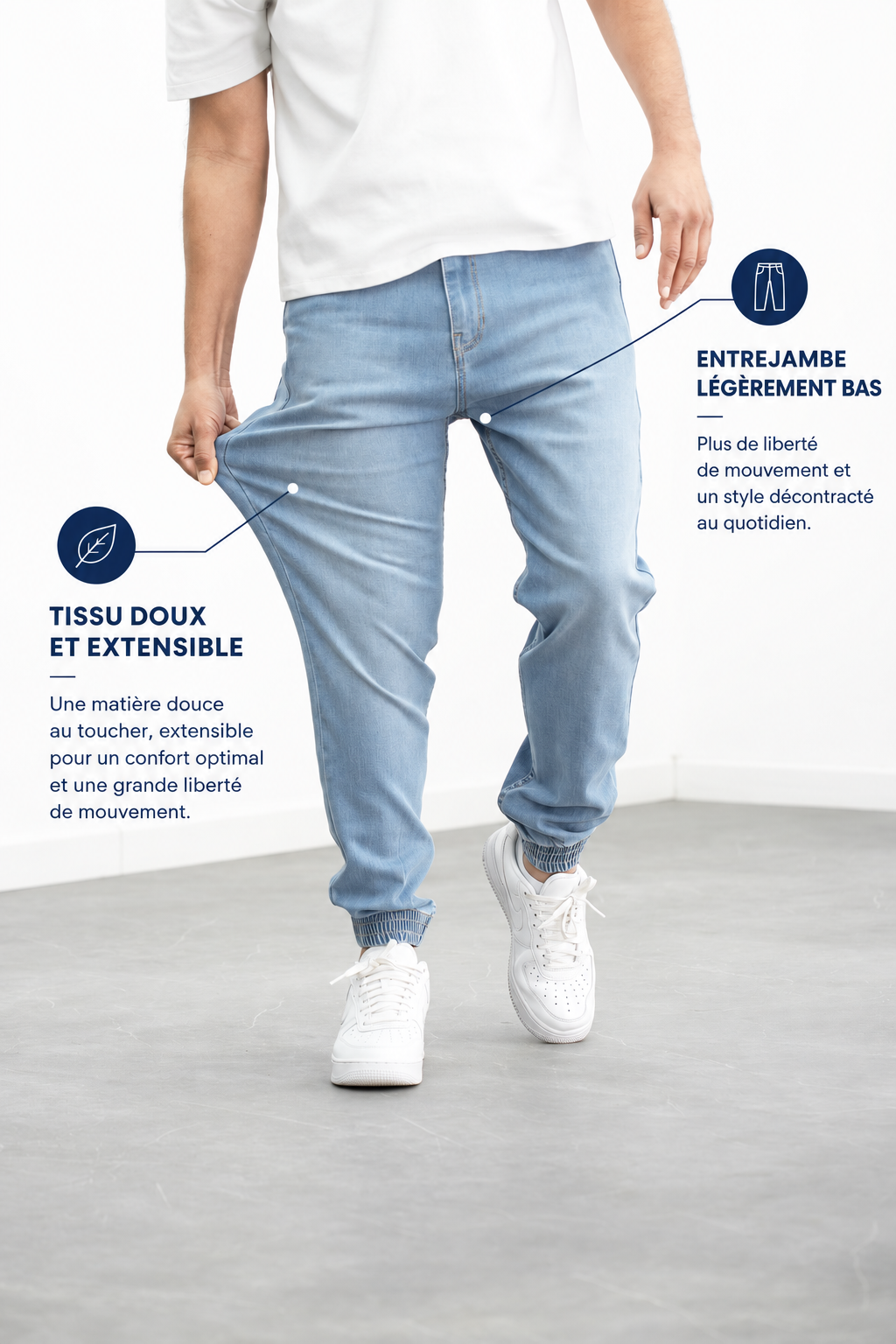 LOM – Jogpant Denim – 2 Stone