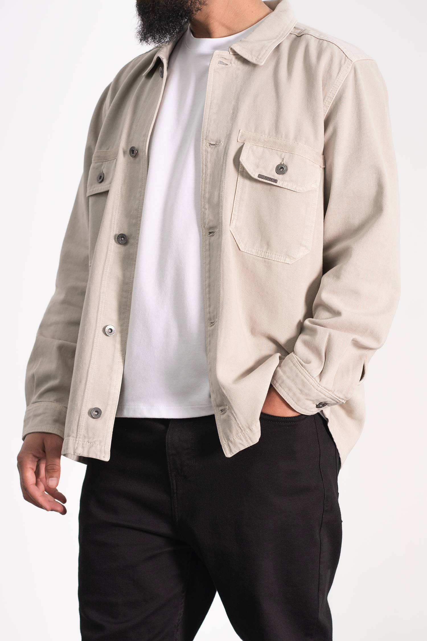 Surchemise sergé - Crème