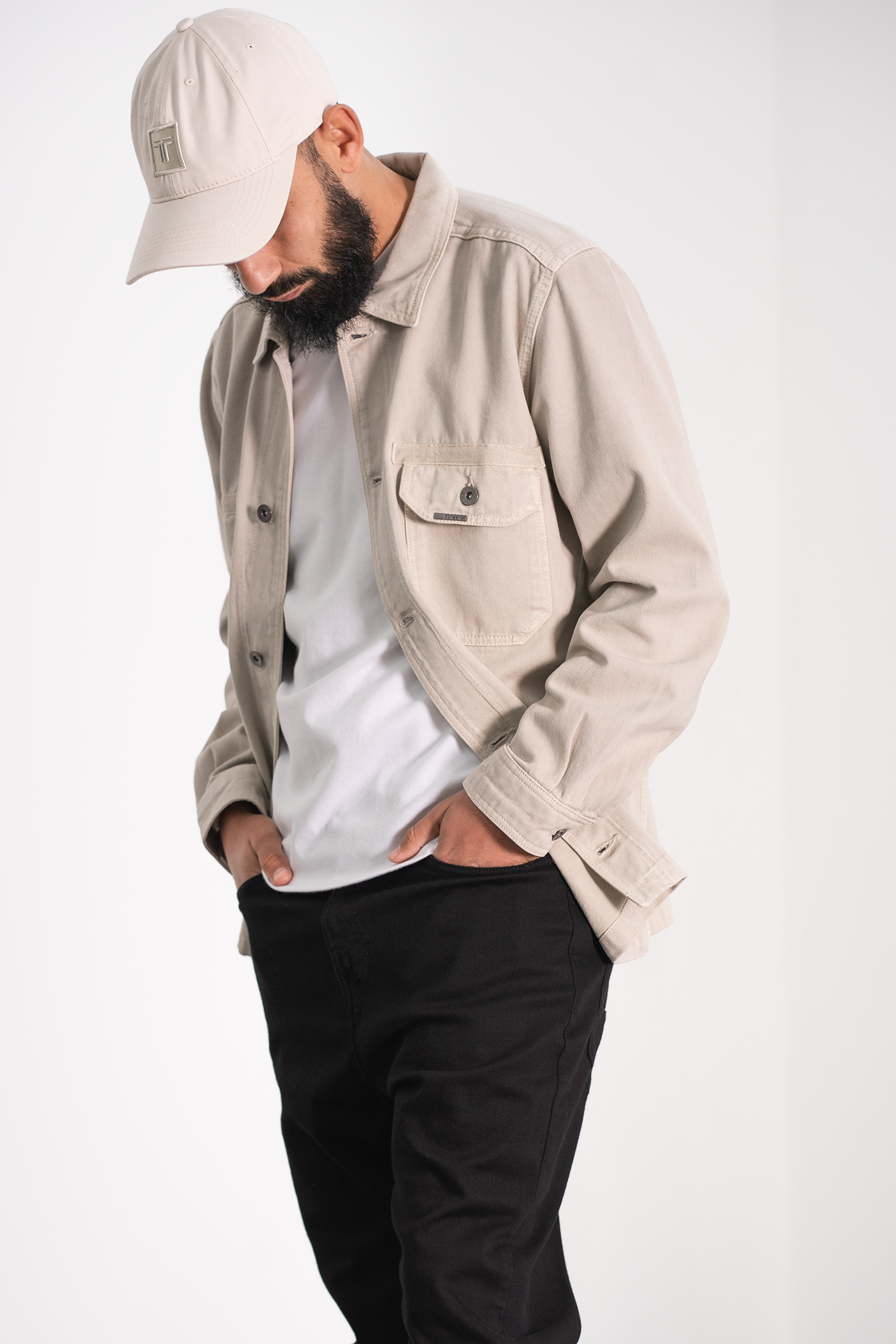 Surchemise sergé - crème