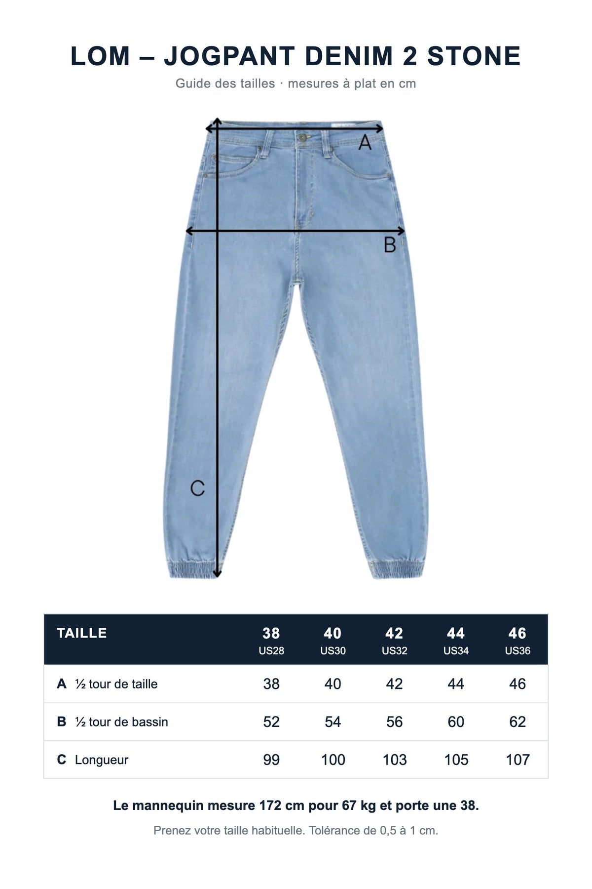 LOM – Jogpant Denim – 2 Stone