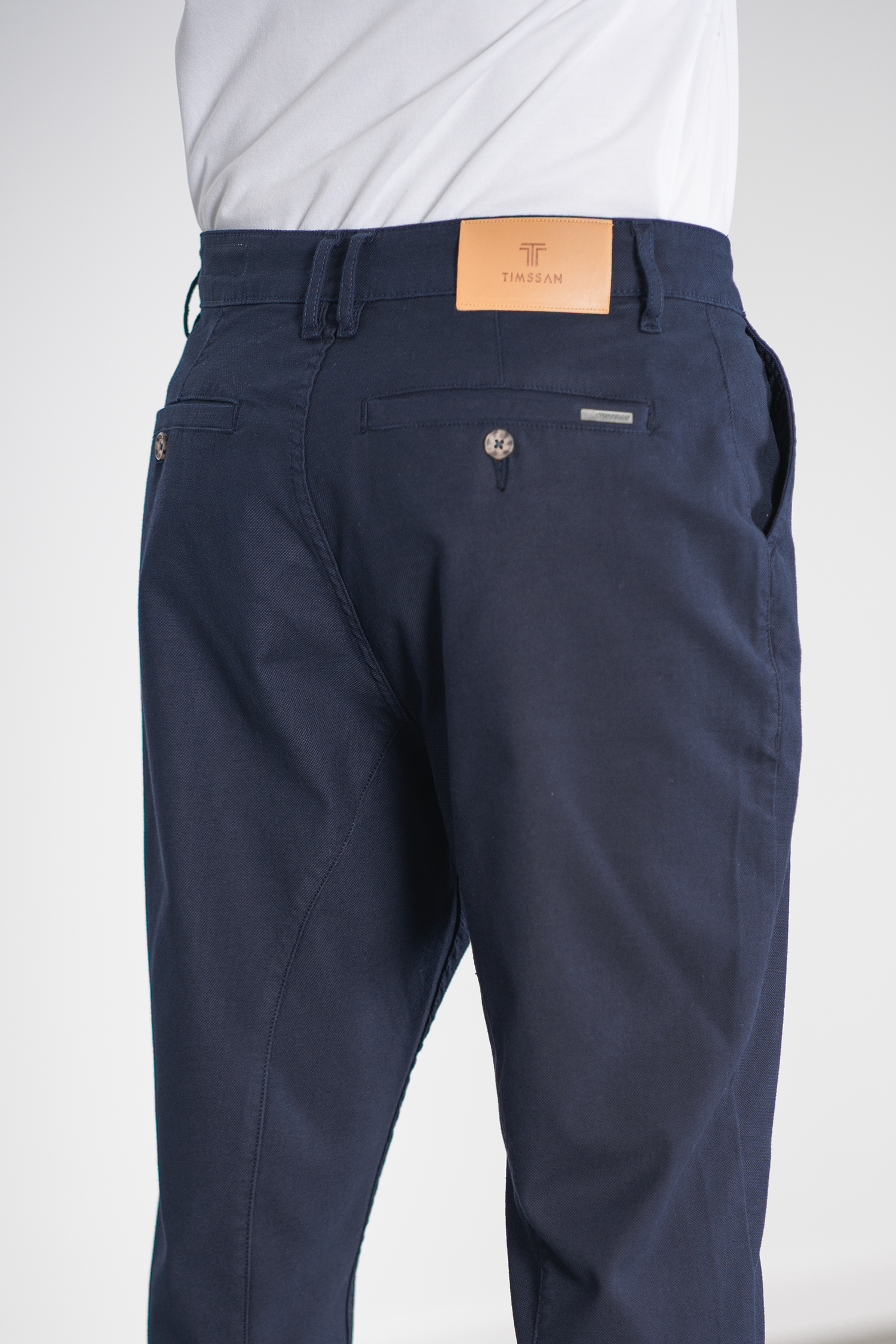 Pantalon homme piqué à pinces - marine