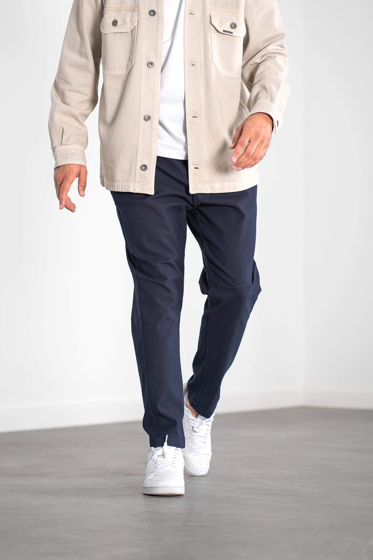 Pantalon homme piqué à pinces - marine