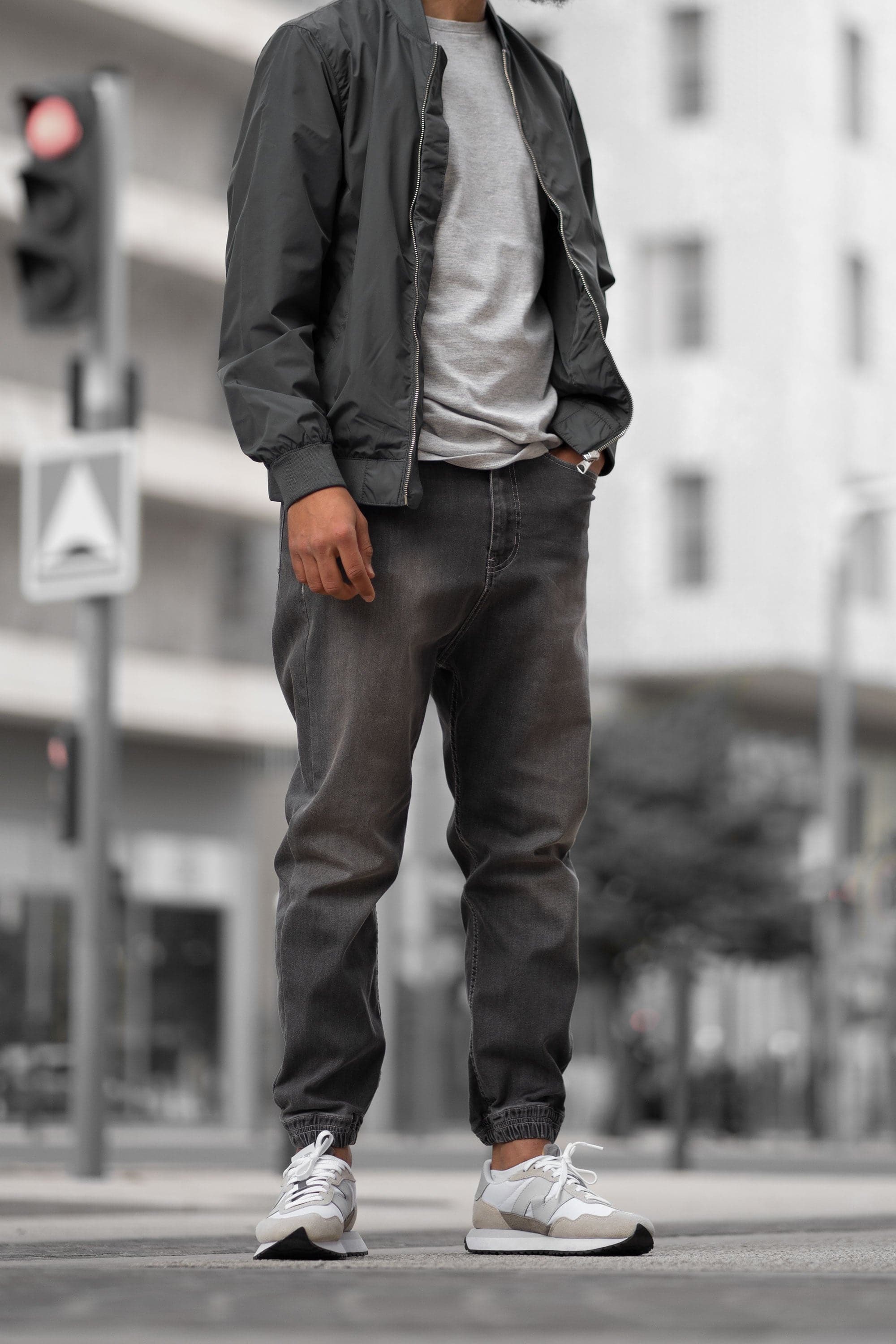 PANTALON HOMME JOGPANT JEANS GRIS STONE - Timssan